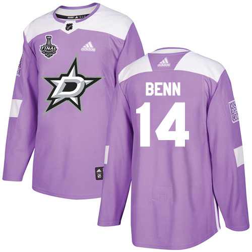 Adidas Men Dallas Stars 14 Jamie Benn Purple Authentic Fights Cancer 2020 Stanley Cup Final Stitched NHL Jersey